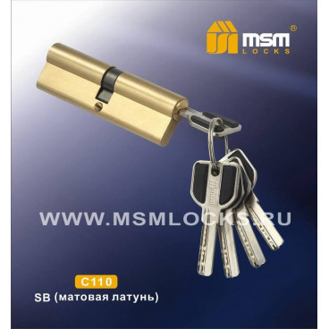 Цилиндровый механизм MSM C110 PB ключ-ключ полированная латунь